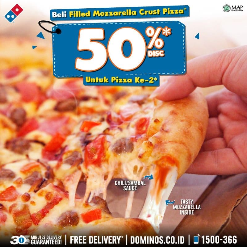promo makanan bulan September 2018, info promo terbaru diskon 50% Domino Pizza
