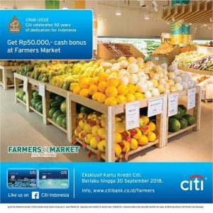 promo belanja bulan September 2018, gratis cash bonus Rp 50.000 Farmers Market