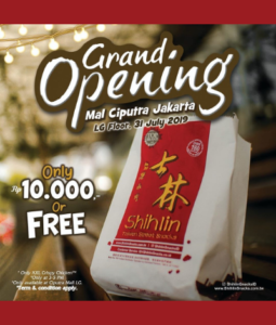 Promo Shihlin Grand Opening Mal Ciputra Jakarta, jakartahotdeal.com