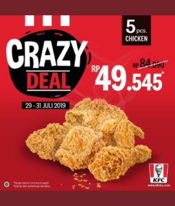 Promo KFC Crazy Deal Juli 2019, jakartahotdeal.com