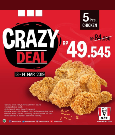 promo KFC crazy deal, jakartahotdeal.com