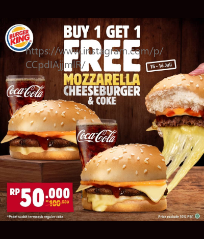 Promo Buy 1 Get 1 Burger King, Jakartahotdeal.com